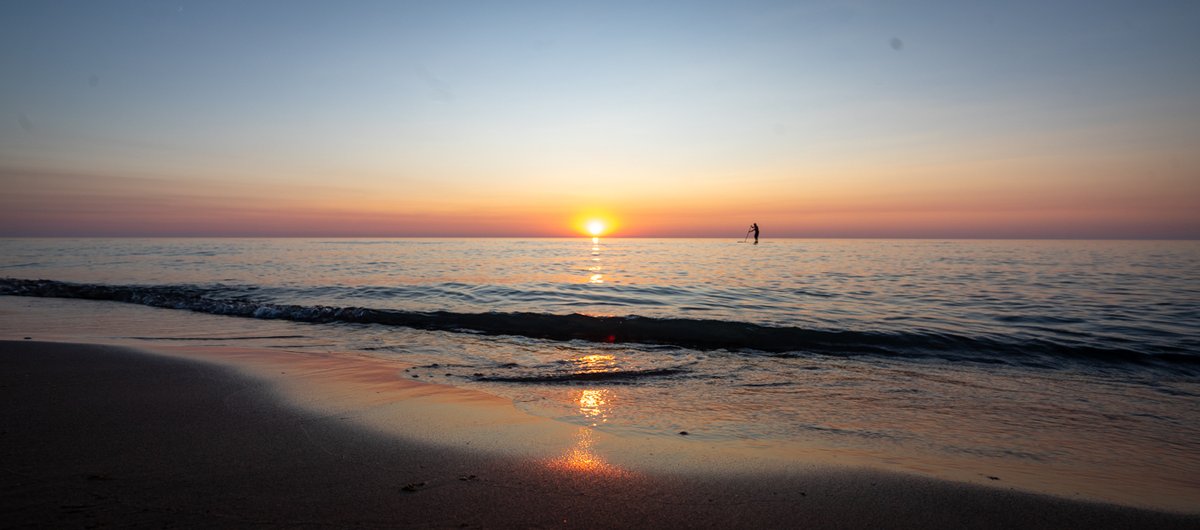 Beach sunset over the ocean