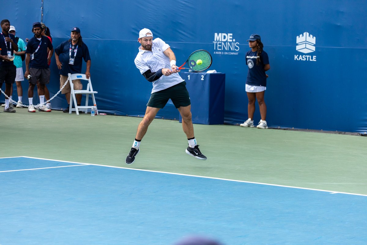 Tennis player hitting a forehand